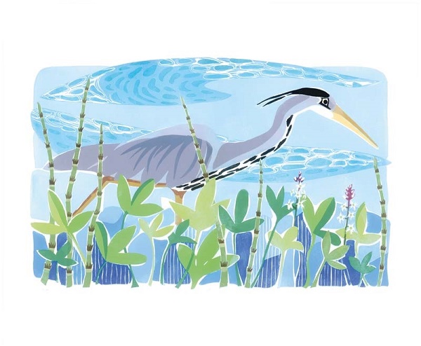 'Grey Heron' by Lisa Hooper (A010) NEW