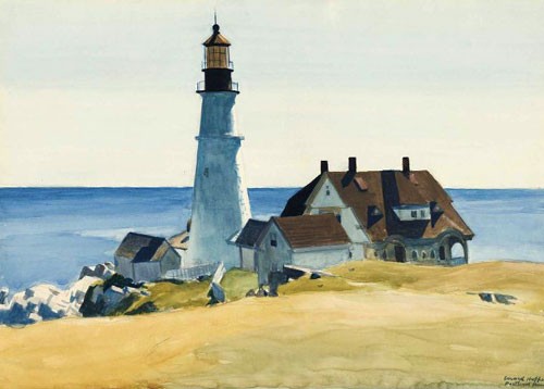 'Lighthouse and Buildings, Portland Head, Cape Elizabeth' by Edward Hopper (B412) *