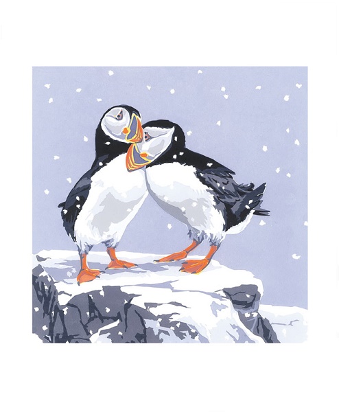 'Snowy Puffins' by Lizzie Perkins (A937w) * 