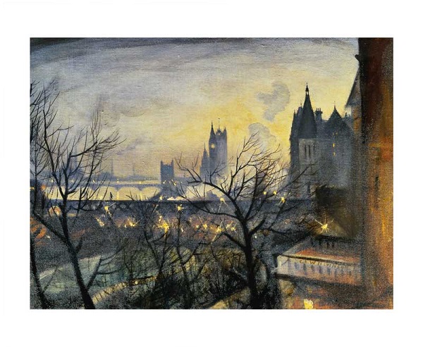 'London Twilight from the Adelphi' by Christopher Richard Wynne Nevinson 1889 - 1946 (A041) NEW