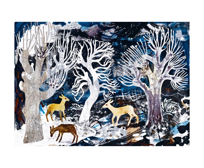 'Deer at the Wood's Edge' by Mark Hearld (A198w) NEW 
