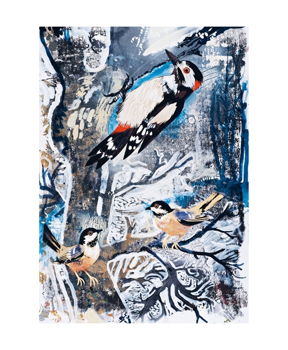 'Winter Woodpecker' by Mark Hearld (A205w) NEW 