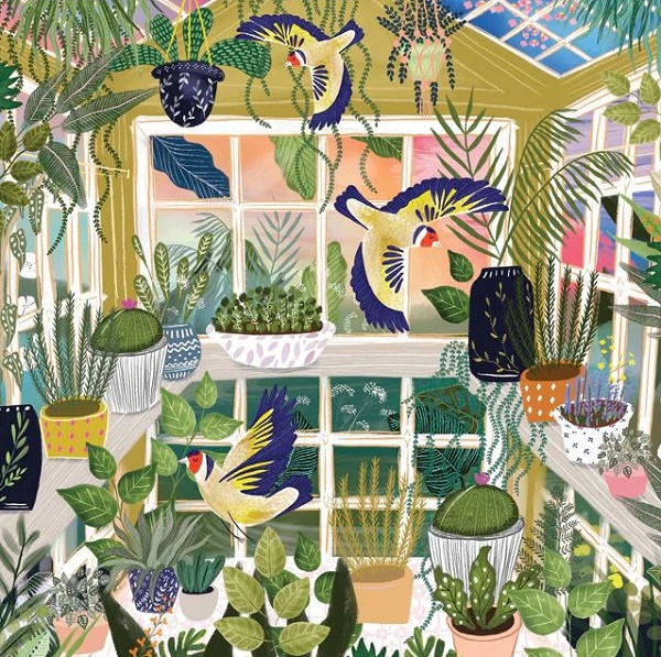 'Goldfinches in the Greenhouse' by Maria Taylor (R338)