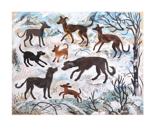 'Hounds in the Snow' by Mark Hearld (A932w) 
