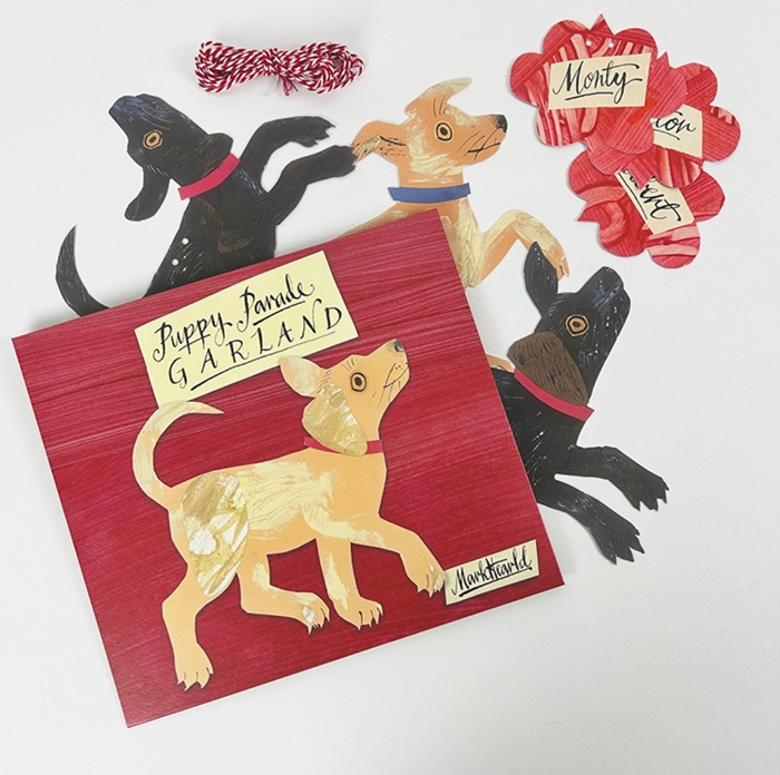 'Puppy Parade Garland' by Mark Hearld GARLAND DISPLAY (7 piece decorative display hanging) NEW