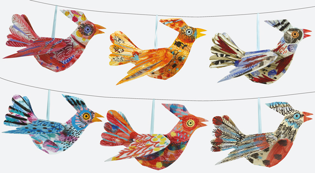 'Flock II' Set of 6 Bird Flying Cards by Mark Hearld *