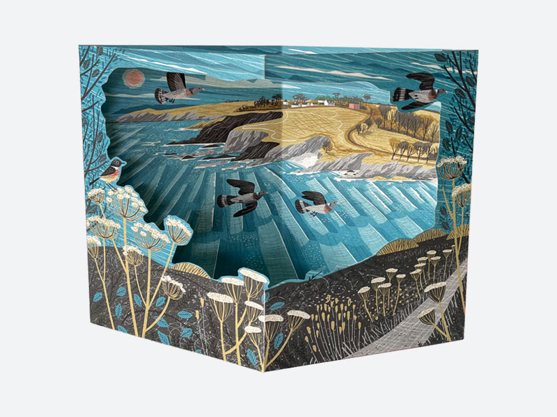 'Maenporth Coast Path' die-cut concertina card by Matt Johnsnon (AP007)