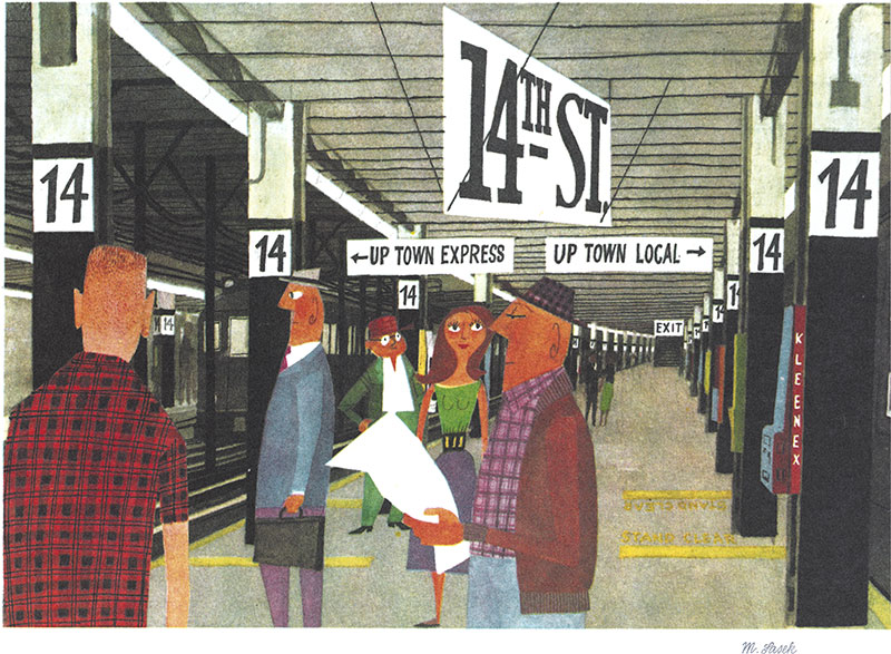 '14th Street Subway' by Miroslav Sasek (Print)