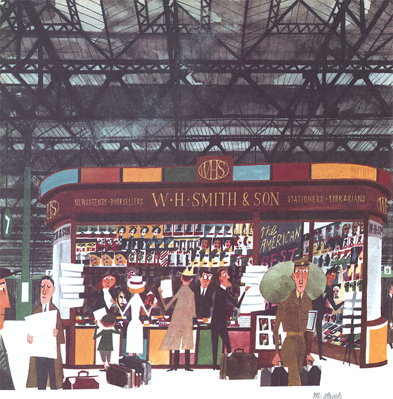 'W.H.Smith & Sons' by Miroslav Sasek (Print)