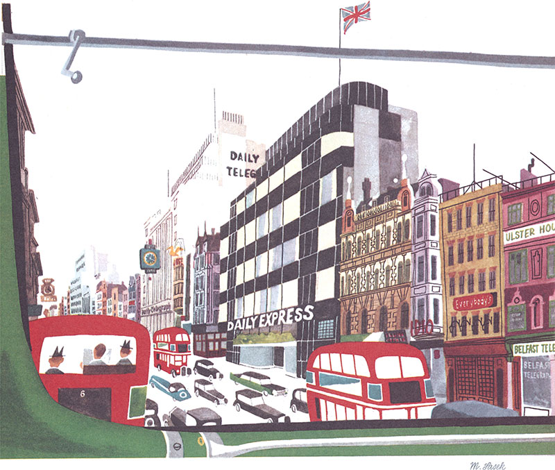 'Fleet Street' by Miroslav Sasek (Print)