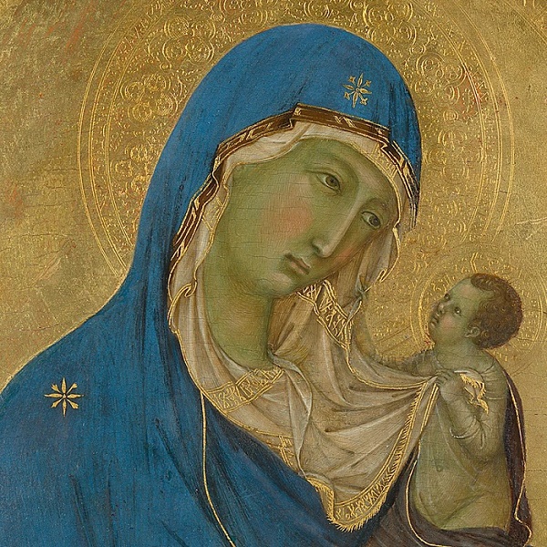Duccio, The Virgin and Child with Saint Dominic and Saint Aurea, c1315 (detail) (The National Gallery) (CX34) g3 (10 card wallet) NEW 