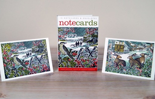 Angela Harding Notelets (Holly Hedge / We Three Hares) (AN005w) (NL105)