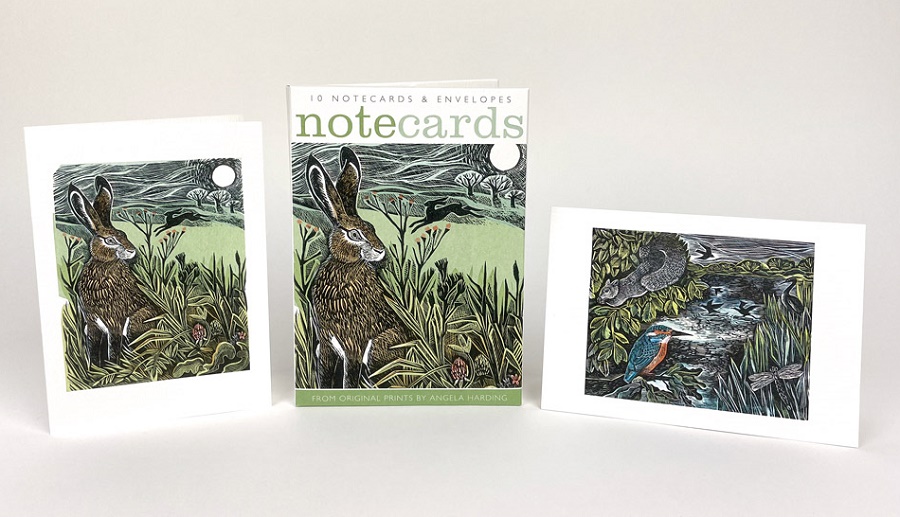 Angela Harding Notelets (Hidden Hares / Kingfisher) (AN001) (NL123)