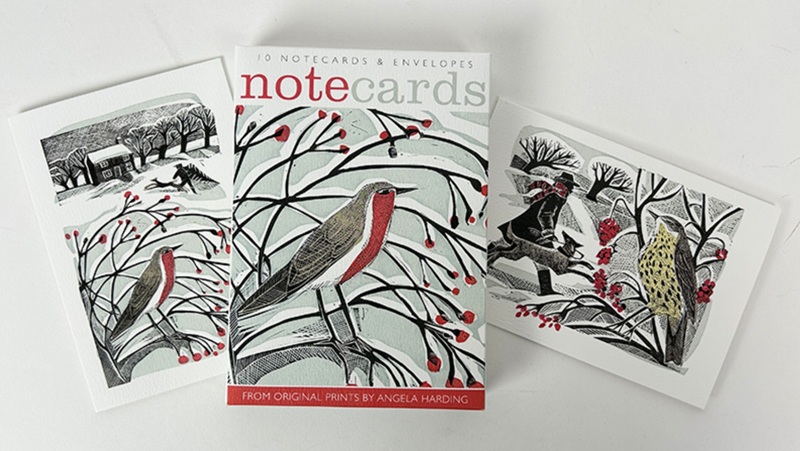 Angela Harding Notelets (Bringing Back the Tree / Winter Thrush) (AN043w) (NL133) NEW