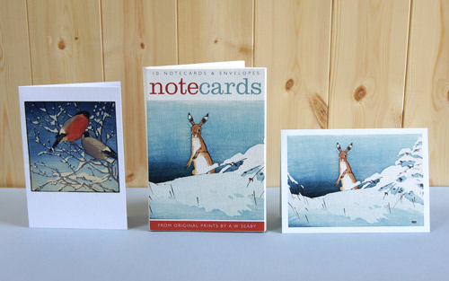 Allen William Seaby Notelets (Bullfinches/Snow and Hare) (AN037w)