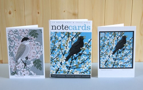 Robert Gillmor Notelets (Blackthorn Blackbird / May Blackcap) (AN032)