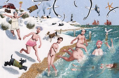  'New Years Day Bathing Club' by Richard Adams (Print)