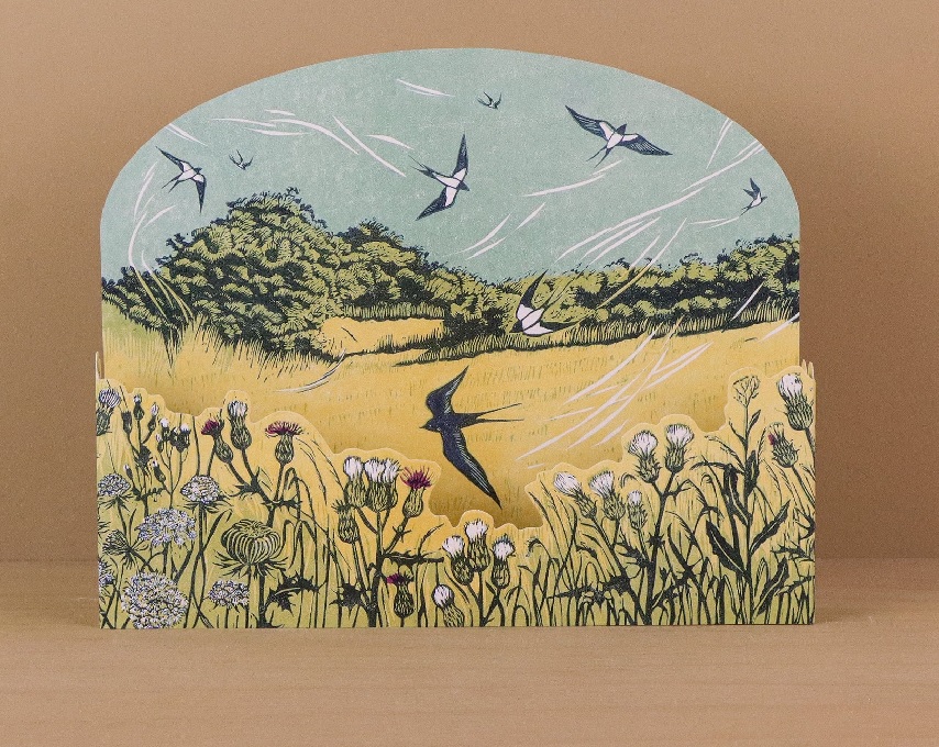 'Bayfield Swallows' die-cut box card by Niki Bowers (AP073) NEW 