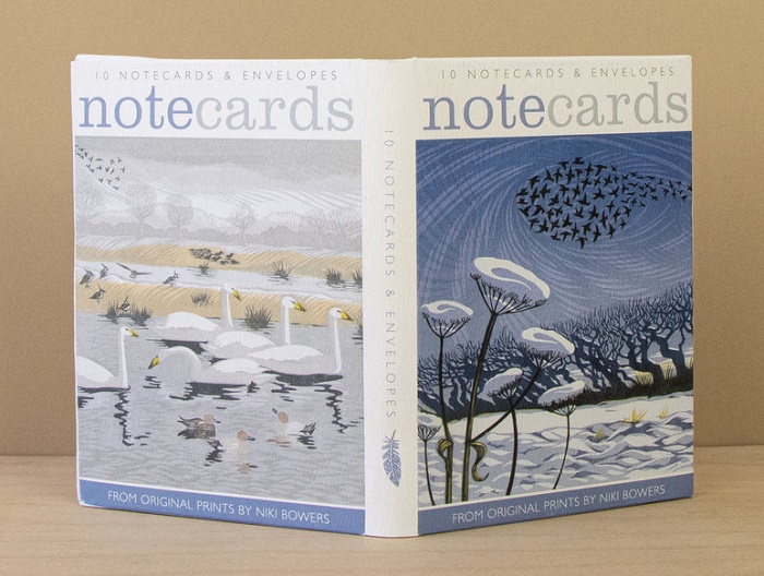 Niki Bowers Notelets (Snow Starlings / Seven Swans) NEW