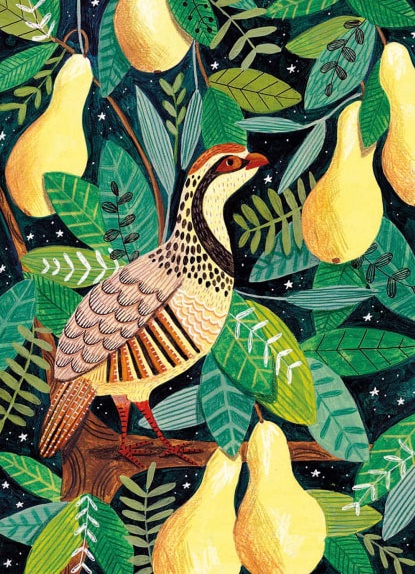 'Partridge in a Pear Tree' by Caroline Bonne Mller (8 pack) (VX17) g1 175mm x 125mm (message inside) Back In Stock Soon