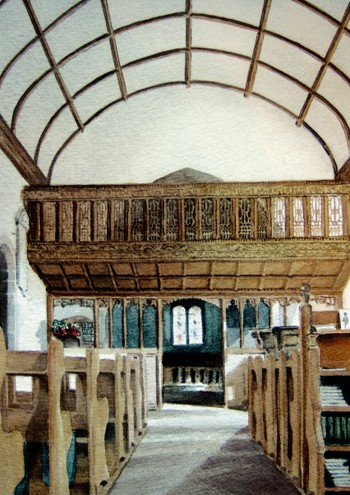 'Partrishow Church', by Morgan Llewellyn (print)