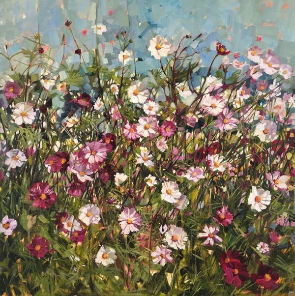 'Pink and White Cosmos' by Anne-Marie Butlin (Q229) 