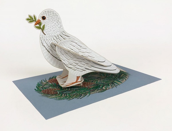 'Pop-Out Dove' Die-cut art card by Alice Melvin 