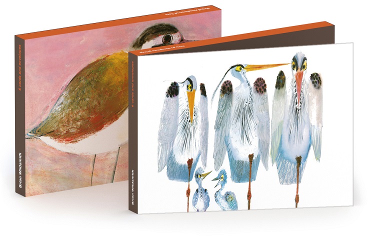 'Notecard Wallet' 3 x 2 designs ('A Sedge of Herons' from 'Birds' by Brian Wildsmith/ 'A Congregation of Plover' from 'Birds' by Brian Wildsmith) by Brian Wildsmith