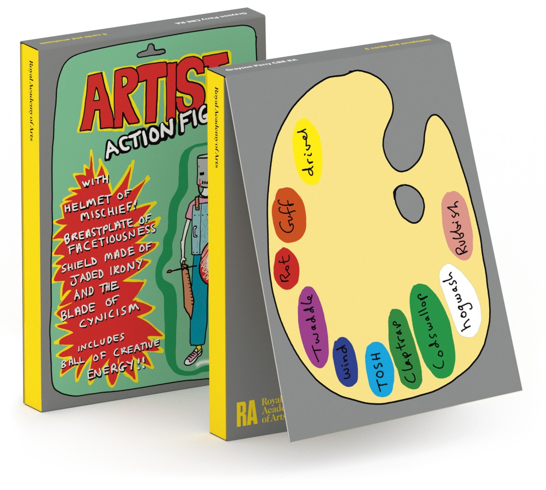 'Notecard Wallet' 3 x 2 designs by Grayson Perry CBE RA (Artist's Palette / Artist Action Figure) (CN026)