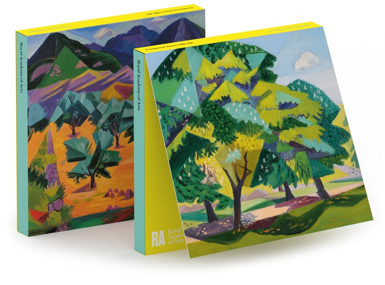 'Notecard Wallet' 3 x 2 designs ('The Board Walk, Regent's Park' 1949 / 'Olive Trees, Les Baux de Provence') by Frederick Gore CBE RA (CN024)