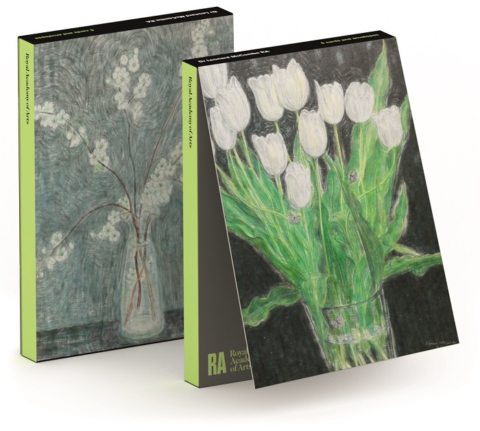'Notecard Wallet' 3 x 2 designs by Leonard McComb RA (White Tulips, 2000 / Spring Blossom, 1978)