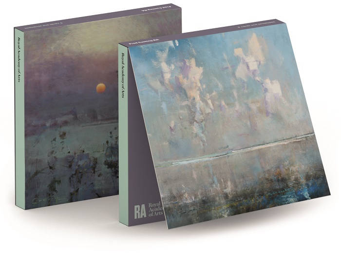 'Notecard Wallet' 3 x 2 designs by Fred Cuming RA (Calm Before the Storm, 2020 / Sunset, December Evening, 2021) NEW