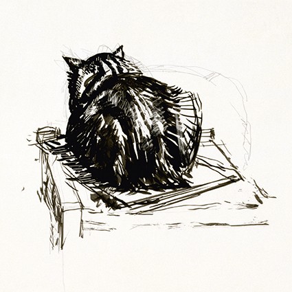 'Study of a cat viewed from the back' by F. Ernest Jackson ARA (C386) *