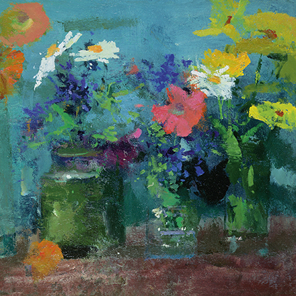 'Marigolds, Poppies and Daisies' 2014 by Fred Cuming RA (C530) * 