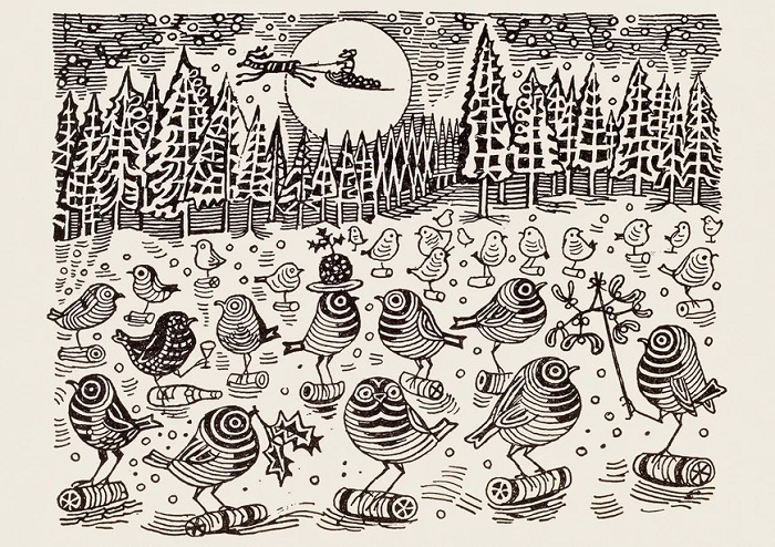 Edward Bawden RA 'Christmas Robins' (CX) g1 (10 card wallet) NEW Coming Soon