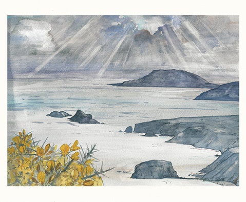 'Cloudburst over Ynys Enlli' by Rachel Porter (T150) NEW