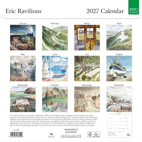Eric Ravilious 2027 Calendar, Museum and Galleries (CAL12) Click image for calendar details