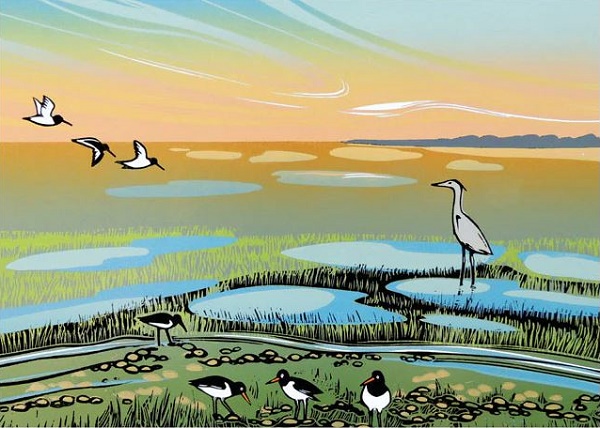 'Saltmarsh Heron' by Rob Barnes (R345) NEW