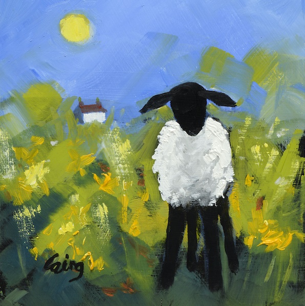 'Lambs and Daffs' by Rowena Laing (H213) 
