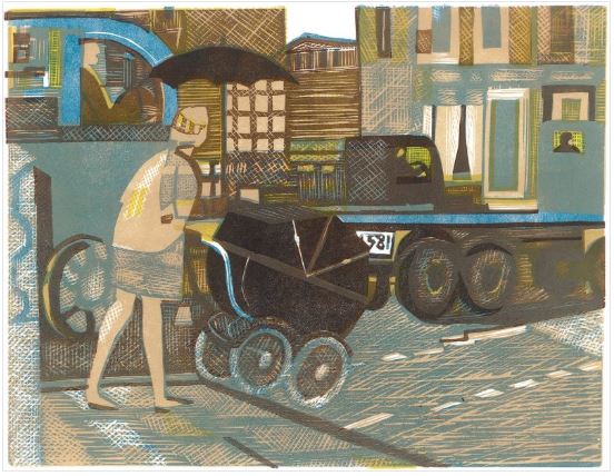 'Chelsea, Mother with Pram' by Rupert Shephard (Print)