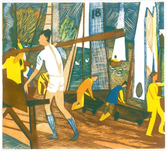 'Putney Bridge, Rowers' by Rupert Shephard (Print)