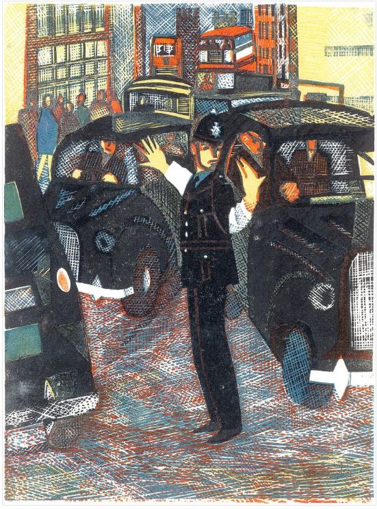 'City Traffic, Policeman' by Rupert Shephard (Print)