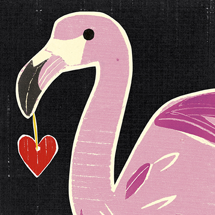 'Fenella Flamingo' by Sarah Battle (VALENTINE'S DAY) (0V09)