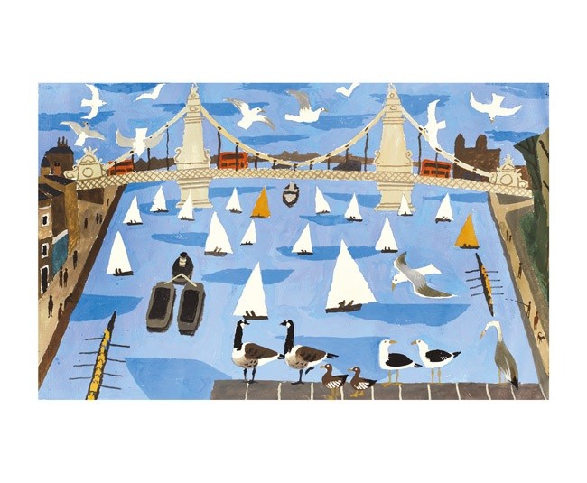 'Sailing Boats and Bridge' by Julian Trevelyan RA (A726) 