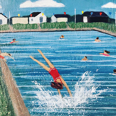 'Spash at the Lido' by Barbara Peirson (Q012) 