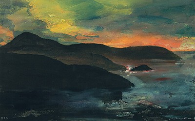  'Sunset, North Pembrokeshire' by John Knapp-Fisher (Print) signed