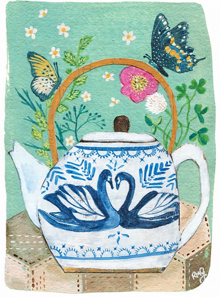 'Swan Teapot' by Rachel Grant (B570) * NEW