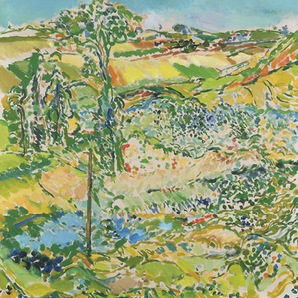'Tree and Landscape, Snape' c1955 by Philip Sutton RA (C650) The Courtauld Collection 