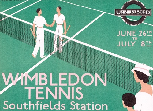 Wimbledon Tennis, poster by Andre Edouard Marty, 1933 (V081) *