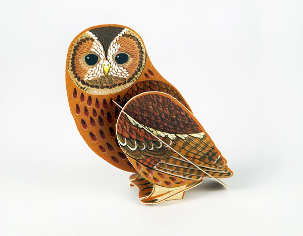 'Pop-Out Tawny Owl' Die-cut art card by Alice Melvin 